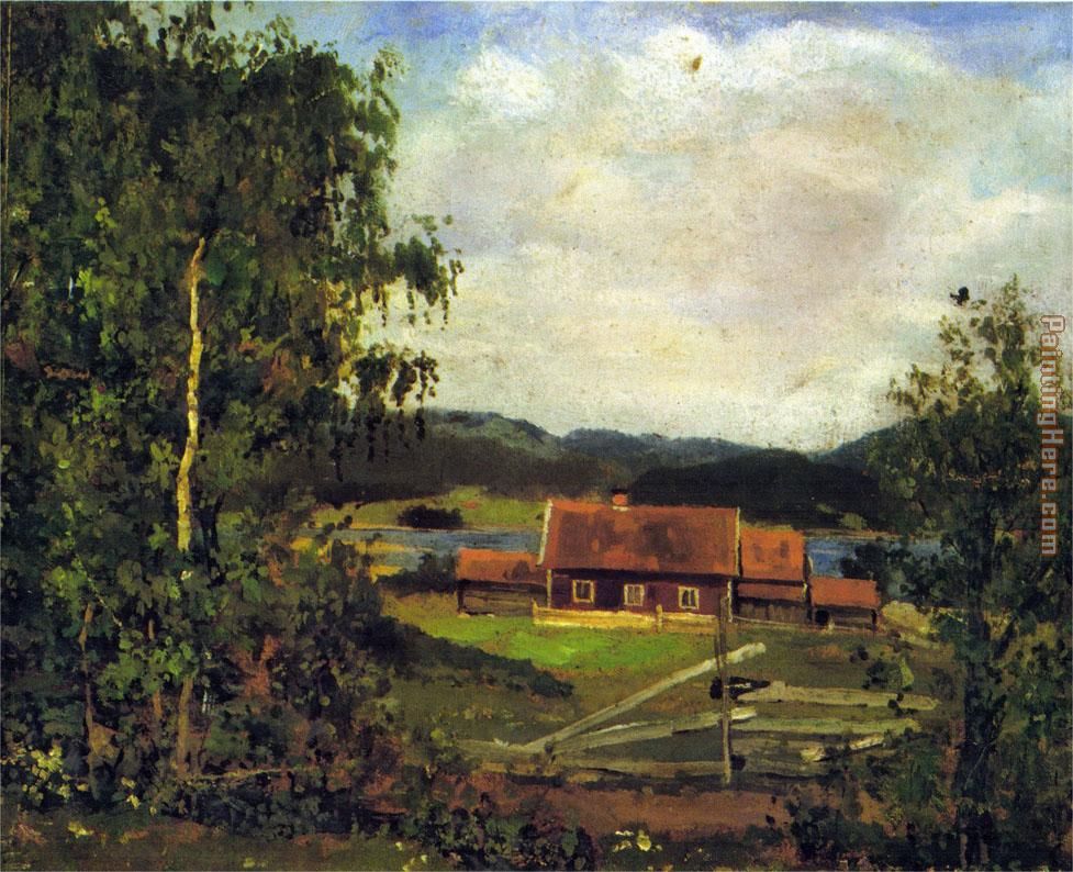 Landscape_ Maridalen by Oslo painting - Edvard Munch Landscape_ Maridalen by Oslo art painting